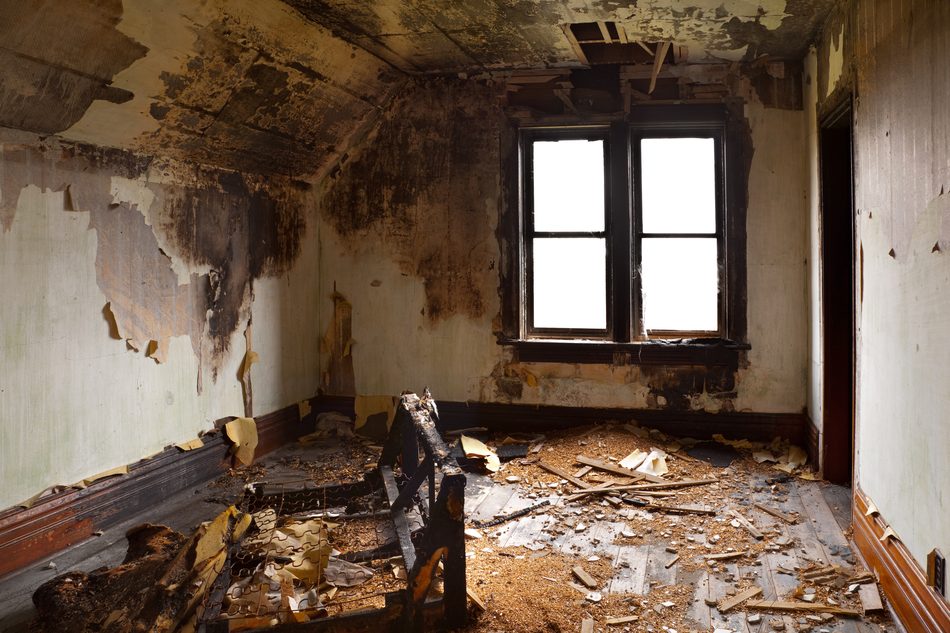 Smoke and soot cleanup in progress
